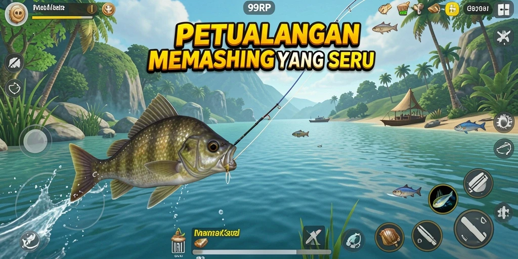 Gameplay 99RP menampilkan pengalaman memancing yang seru.