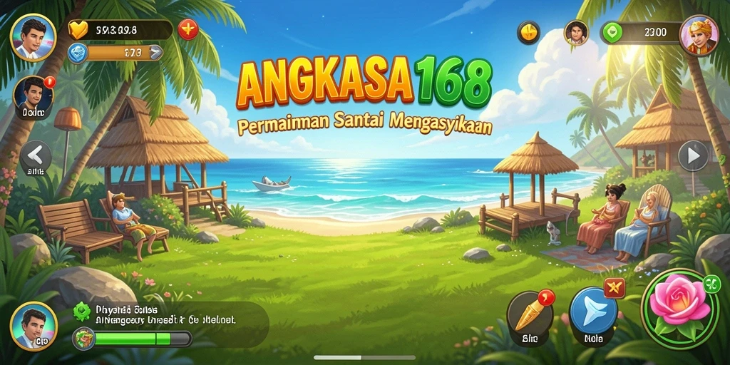 Tangkapan layar menunjukkan gameplay santai dan penuh warna dari ANGKASA168.