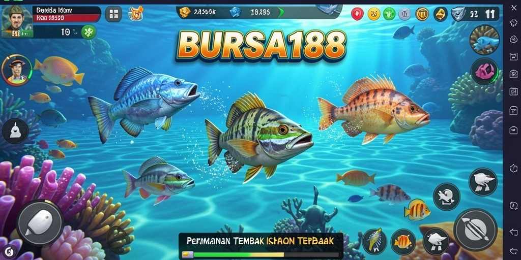Tampilan gameplay seru saat menembak ikan di BURSA188.