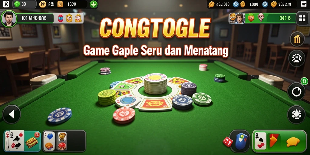 Gameplay seru dan interaktif dari CONGTOGEL yang menampilkan permainan Gaple.