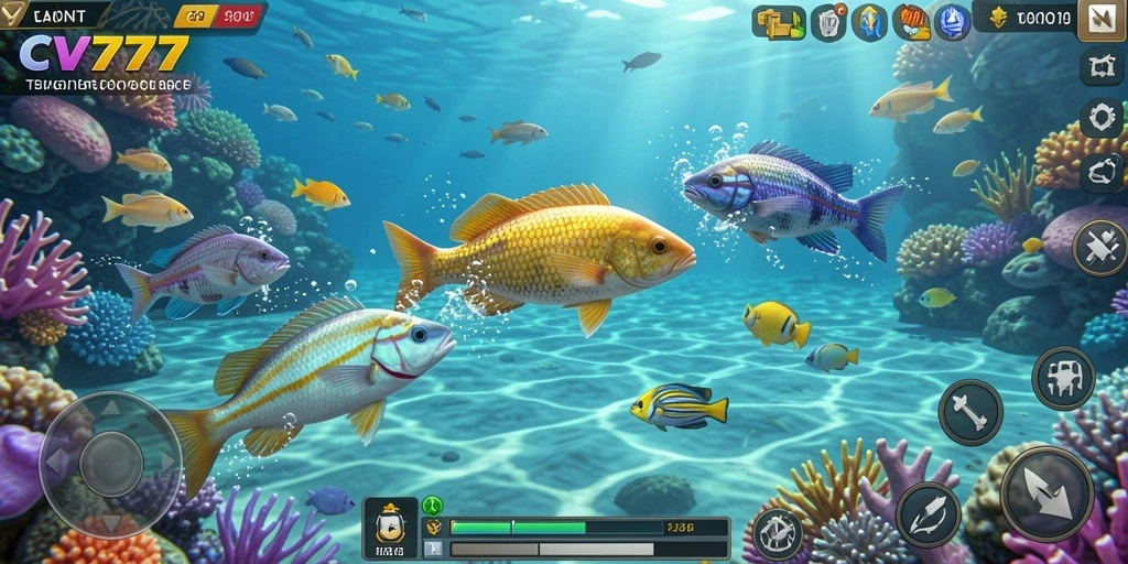 Tampilan gameplay mendebarkan saat menangkap ikan di CV777.