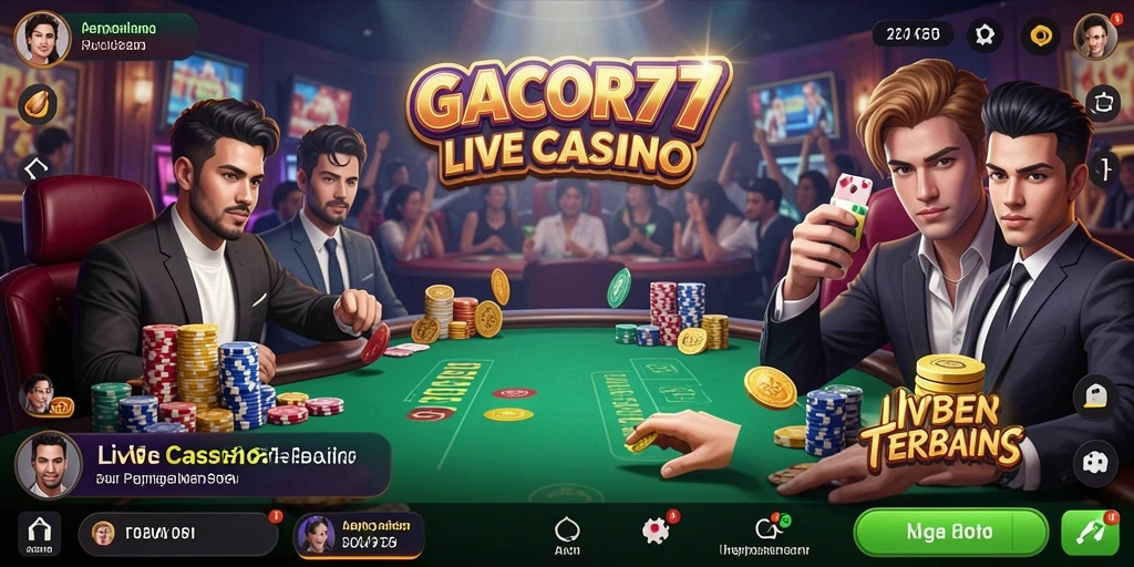 Tampilan gameplay Live Casino yang seru dan interaktif di GACOR77.