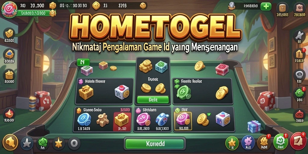 Tampilan gameplay HOMETOGEL yang menarik dan interaktif.