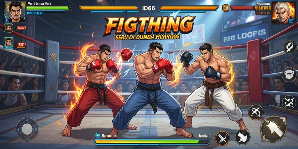 Tampilan pertarungan seru dalam game Fighting ID66.