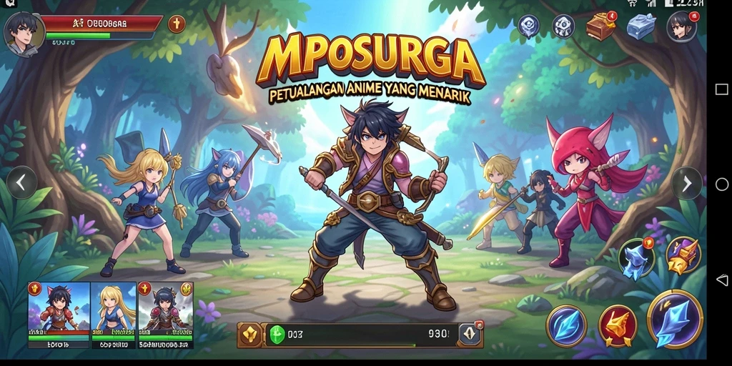 Screenshot gameplay MPOSURGA dengan karakter anime yang menawan.