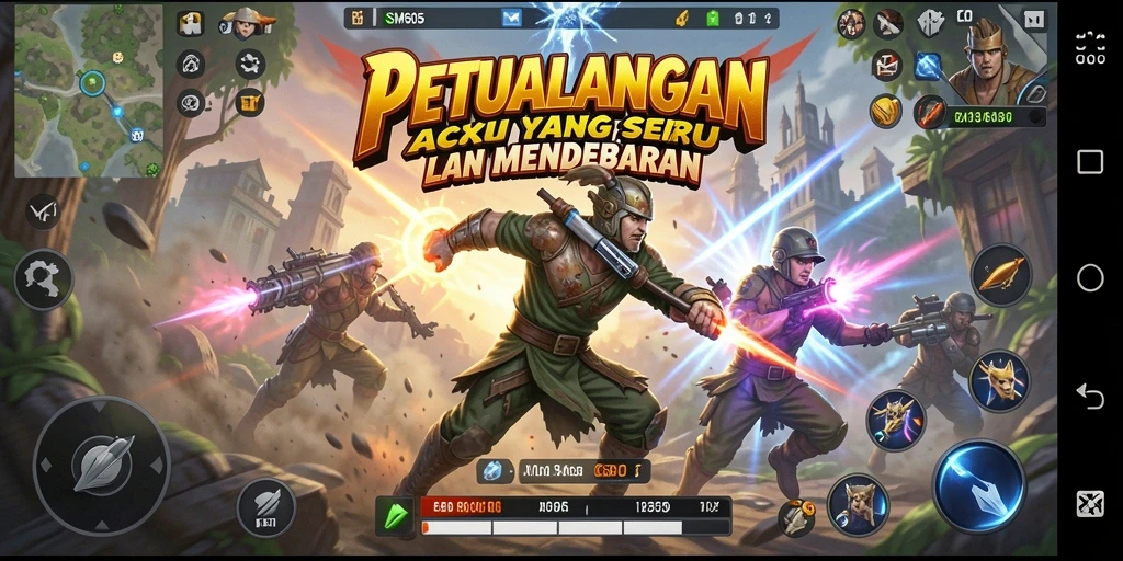 Tampilan gameplay SM605 yang mendebarkan dan menantang.